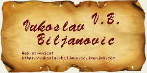 Vukoslav Biljanović vizit kartica